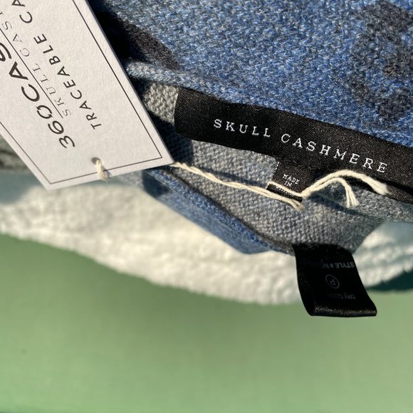 Skull Cashmere | Triston Skull Print Cashmere Scarf - Picture 6 of 7